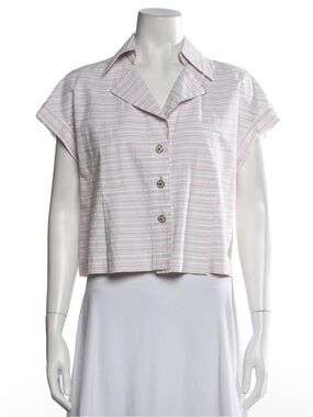 Chanel 2008 Vintage Button Up Blouse Shirt Top Size 38